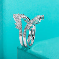 Moissanite Heart Shape Wedding Bands