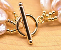 Natural Fresh Water Baroque Pearl Multi-Layer Bracelet
