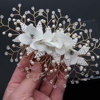 Bridal Hair Accessories Crystal Peals Hair Combs Wedding Hair Clips Accessories Jewelry Handmade Women Hair Ornaments Headpieces