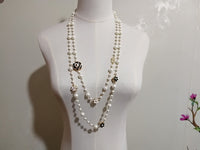 Long Simulated Pearl Necklace For Women No.5 Double Layer  pendant  long necklace Party  jewelry