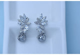 New Hot Selling Statement Brincos Micro Paved Tiny CZ Gray Simulated Pearl Drop Earrings for Women Dangle Jewelry Gift