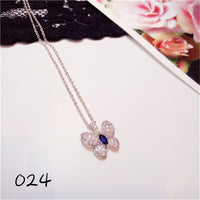 Necklace Pendants For Women S925 Clavicle Chain Sapphire Gemstone Sterling Silver Fine Jewelry Simple Pendant Blue Colar