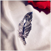 Luxury Brooches For Women Feather Cubic Zirconia Fine Jewelry Romantic Pin Accessories Simple High Quality Boutonniere