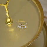 Gold Delicate Drop Crown Earrings for Women Transparent Zirconia Tiny Charm Clip Earring Wedding Engagemet Jewelry