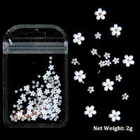 White Acrylic Flower Nail Art Decoration