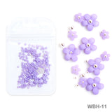White Acrylic Flower Nail Art Decoration