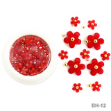 White Acrylic Flower Nail Art Decoration