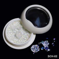 White Acrylic Flower Nail Art Decoration