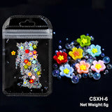 White Acrylic Flower Nail Art Decoration