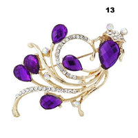 New Bride Bouquet Summer Purple Brooch Jewelry Korean Flower Crystal Rhinestone Brooch Pins Brooches For Wedding Women