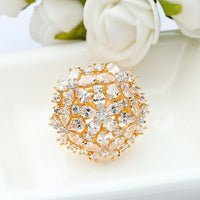 New Luxury AAA Clear Cubic ZIrconia Elegant Bowknot Wedding Rings Women Bridal Engagement