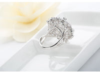 New Luxury AAA Clear Cubic ZIrconia Elegant Bowknot Wedding Rings Women Bridal Engagement