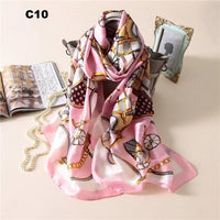 Women Silk Scarf Designer Plaid Summer Beach Shawls and Foulard Wrap Scarves Female Pure Silk Beach Stole