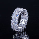 Brilliant White Gold Color Marquise Cut Olive Branch Big Cubic Zirconia Wedding Bands Ring For Women Jewelry