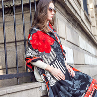 New Winter Scarf for Women Luxury Brand Pashmina Cashmere Poncho Blanket Scarf Wrap Wool Scarf Women Bandana Muslim Hijab Shawl