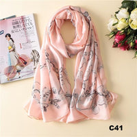Women Silk Scarf Designer Plaid Summer Beach Shawls and Foulard Wrap Scarves Female Pure Silk Beach Stole