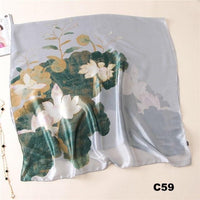 Women Silk Scarf Designer Plaid Summer Beach Shawls and Foulard Wrap Scarves Female Pure Silk Beach Stole