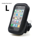 Motorcycle Handlebar Phone Holder Zipper Pocket Waterproof PU Leather Accessories Dual Screw for Harley Kawasaki Touring Cruiser
