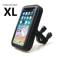 Motorcycle Handlebar Phone Holder Zipper Pocket Waterproof PU Leather Accessories Dual Screw for Harley Kawasaki Touring Cruiser