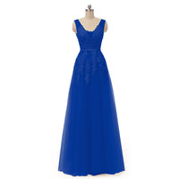 Sexy V-neck Evening Dress Robe De Soiree High Quality Grey Tulle With Applique Evening Dresses Real Photo Vestido De Festa